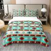100% Cotton Southwestern Bedding Set King Bohemian Geometric Comforter Cover,Ethnic Tribal Arrow Duvet Cover Western Bed Sets,Country Decor Western Room Decor for Bedroom Western Bedroom Decor Teal view 1