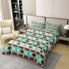 100% Cotton Southwestern Bedding Set King Bohemian Geometric Comforter Cover,Ethnic Tribal Arrow Duvet Cover Western Bed Sets,Country Decor Western Room Decor for Bedroom Western Bedroom Decor Teal view 3