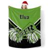 Custom Blanket with Name Text,Personalized Cheer Green Soft Fleece Blankets Tapestry for Baby Gifts 40X50inch view 1