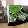 Custom Blanket with Name Text,Personalized Cheer Green Soft Fleece Blankets Tapestry for Baby Gifts 40X50inch view 2