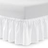 Casual Living Bed Skirt Wrap Around Ruffled Style Box Spring Cover Bed Skirts for Bedroom Decor Machine Washable Premium Bedding 15-Inch Drop Elastic Dust Ruffle, Twin/Twin XL, White view 1