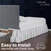 Casual Living Bed Skirt Wrap Around Ruffled Style Box Spring Cover Bed Skirts for Bedroom Decor Machine Washable Premium Bedding 15-Inch Drop Elastic Dust Ruffle, Twin/Twin XL, White view 4