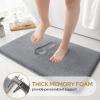 HOMEIDEAS Upgraded Bathroom Rugs Set 3 Piece, Extra Thick Absorbent Soft Memory Foam, Washable Toilet Bath Mat (Grey,17"x24"+20"x32"+U Shape 20"x24") view 3