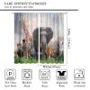 African Animal Curtains,Wildlife 3D Elephant Tiger Lion Giraffe Zebra Window Treatments for Bedroom Living Room Kitchen South African Wild Animal Drapes 2 Panel Set,Total Size 84" x 84" view 2