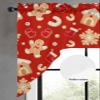 Chic D Christmas Gingerbread Man Swag Valance Curtains for Kitchen, Candy Cane Curtain Valances Rod Pocket Window Curtain, Thermal Insulated Washable Swag Kitchen Curtains 56"x36" view 3