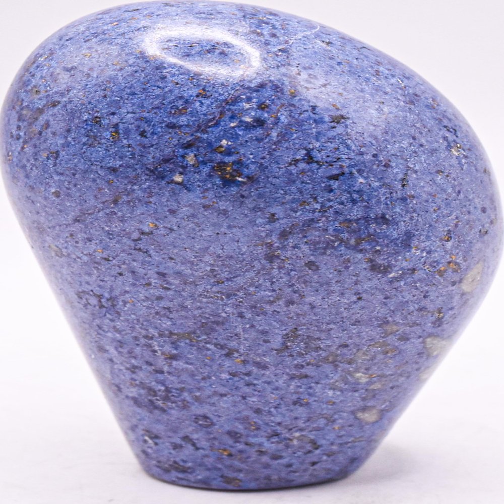 3.3" 255g Rich Blue Dumoritierite w/Quartz Inclusions Freeform Polished Natural Orbicular Orbs Gemstone Crystal Mineral Specimen - Peru