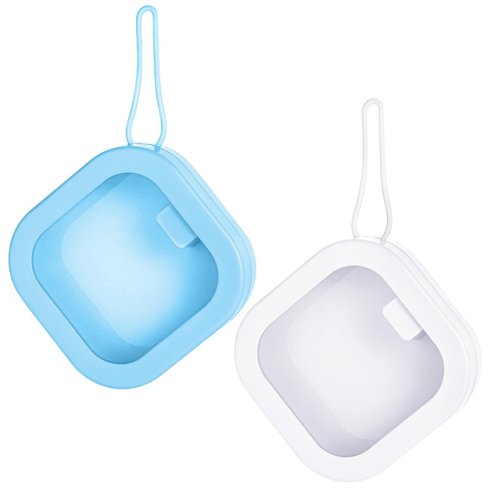 Prudiut Hair Tie Organizer Small Hair Tie Holder Organizer Hair clip Jewelry Organizer for Baby Teen Girl Women, Portable Hanging Small Items Desktop Storage Box (blue and white)