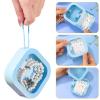 Prudiut Hair Tie Organizer Small Hair Tie Holder Organizer Hair clip Jewelry Organizer for Baby Teen Girl Women, Portable Hanging Small Items Desktop Storage Box (blue and white) view 3