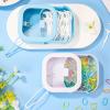 Prudiut Hair Tie Organizer Small Hair Tie Holder Organizer Hair clip Jewelry Organizer for Baby Teen Girl Women, Portable Hanging Small Items Desktop Storage Box (blue and white) view 4