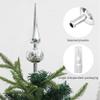 XJKLBYQ Christmas Tree Topper 2Pcs Plastic Xmas Tree Topper Finials 9 Inch Decorative Spherical Treetop for Holiday Home Christmas Tree Ornaments Silver Tree Toppers view 3