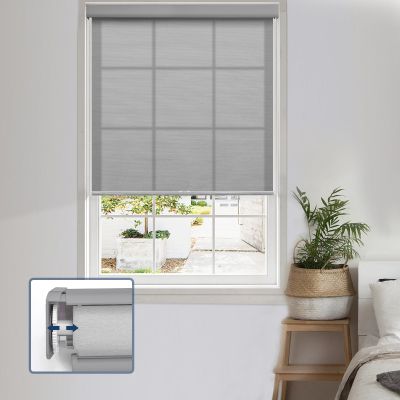 Keego Cordless Roller Shades No Drill No Tools Light Filtering Blinds Tension Light Filtering Roller Shades for Windows Easy to Install Custom Size Shades(Light Gray,27" W x 64" H)