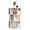Rieort Fashion Bookshelf 360 Rotating Bookshelf Large Capacity Standing Bookcase Home Simple Book Rack Open Bookshelf Organizer not Shaking view 1