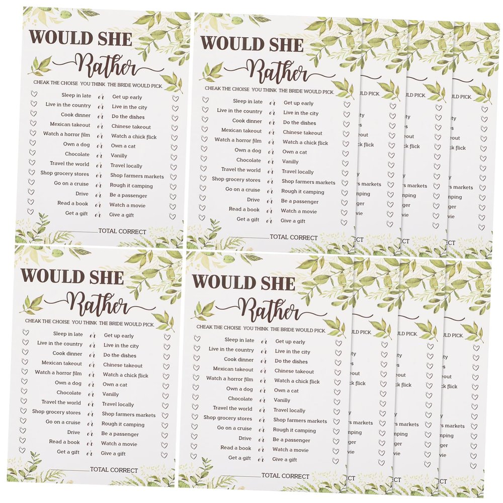 Abaodam 10pcs Bridal Shower Game Cards for Bachelorette Party Fun Engagement Activities Props for Wedding Celebrations