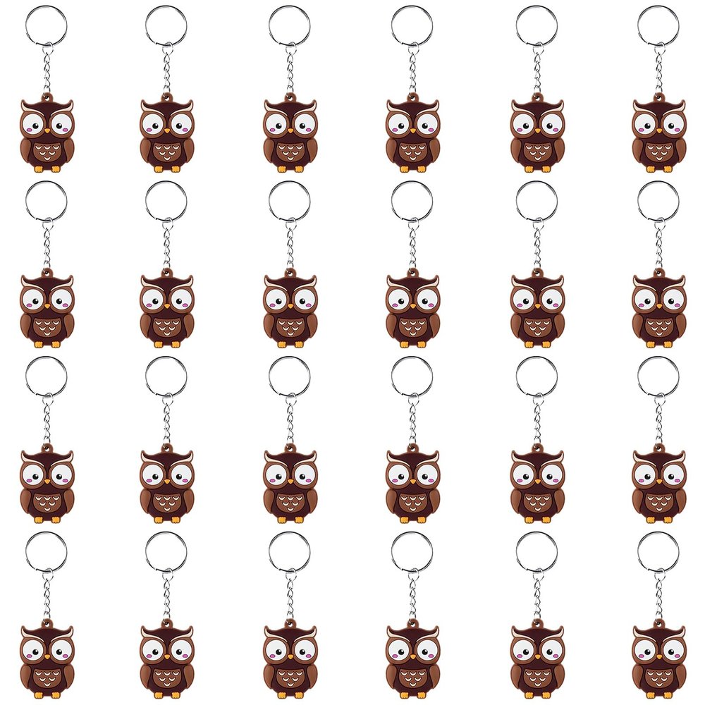 iMagitek 24 Pack Owl Keychains Keyrings Party Favors for Owl Party Supplies, Woodland Party Favors, Birthday Party Gifts, Baby Shower Return Gifts