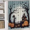 ZGDPBYF Bathroom Rugs Set Ultra Soft 3 Pieces Bath Rugs Non Slip, Halloween Bathroom Mat, Bathroom Set with Toilet Rugs, Scary Castle Perfect Plush Bathroom Mats for Bathroom Tub, Shower view 2