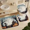 ZGDPBYF Bathroom Rugs Set Ultra Soft 3 Pieces Bath Rugs Non Slip, Halloween Bathroom Mat, Bathroom Set with Toilet Rugs, Scary Castle Perfect Plush Bathroom Mats for Bathroom Tub, Shower view 3