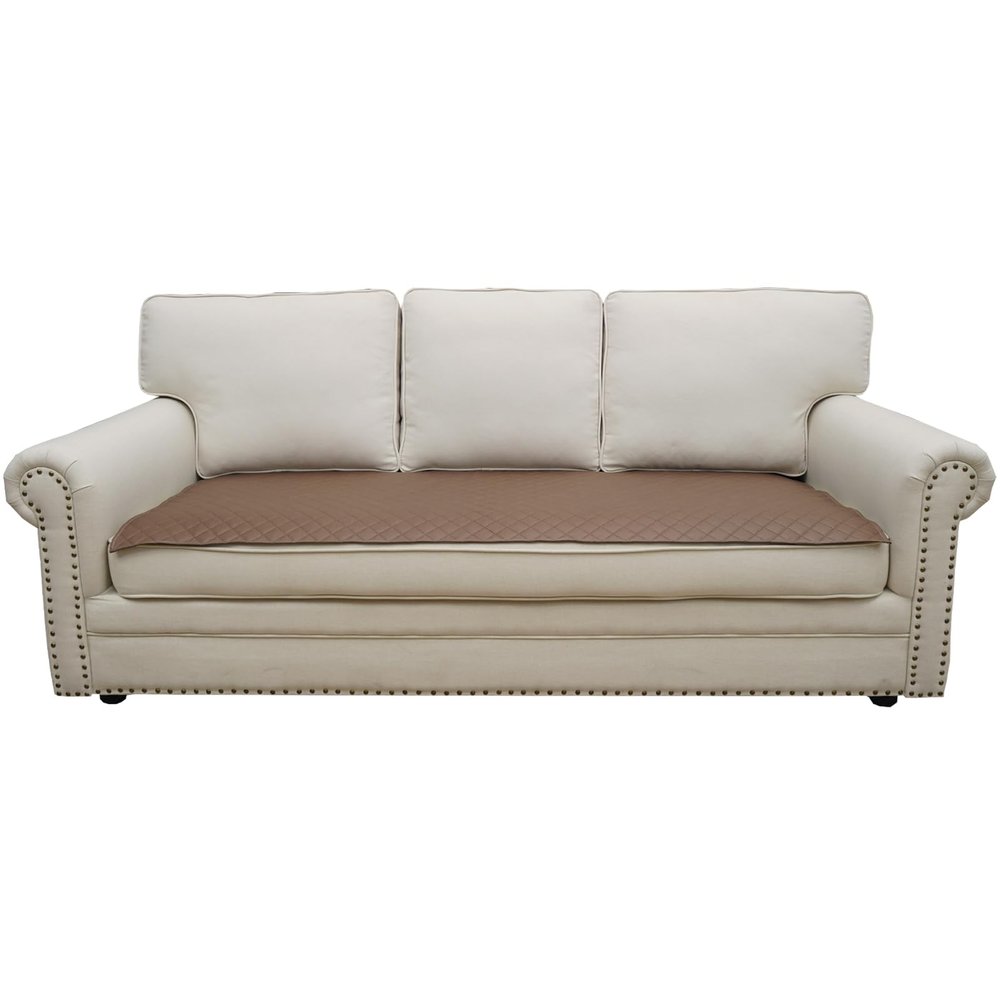 Eismodra Couch Covers for 3 Cushion Couch Sofa Cover Sectional Slipcovers Washable Furniture Protector for Dogs Pet L Shaped Chaise Lounge,Light Brown 28 x 94 inches (Only 1 Piece)