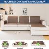 Eismodra Couch Covers for 3 Cushion Couch Sofa Cover Sectional Slipcovers Washable Furniture Protector for Dogs Pet L Shaped Chaise Lounge,Light Brown 28 x 94 inches (Only 1 Piece) view 2