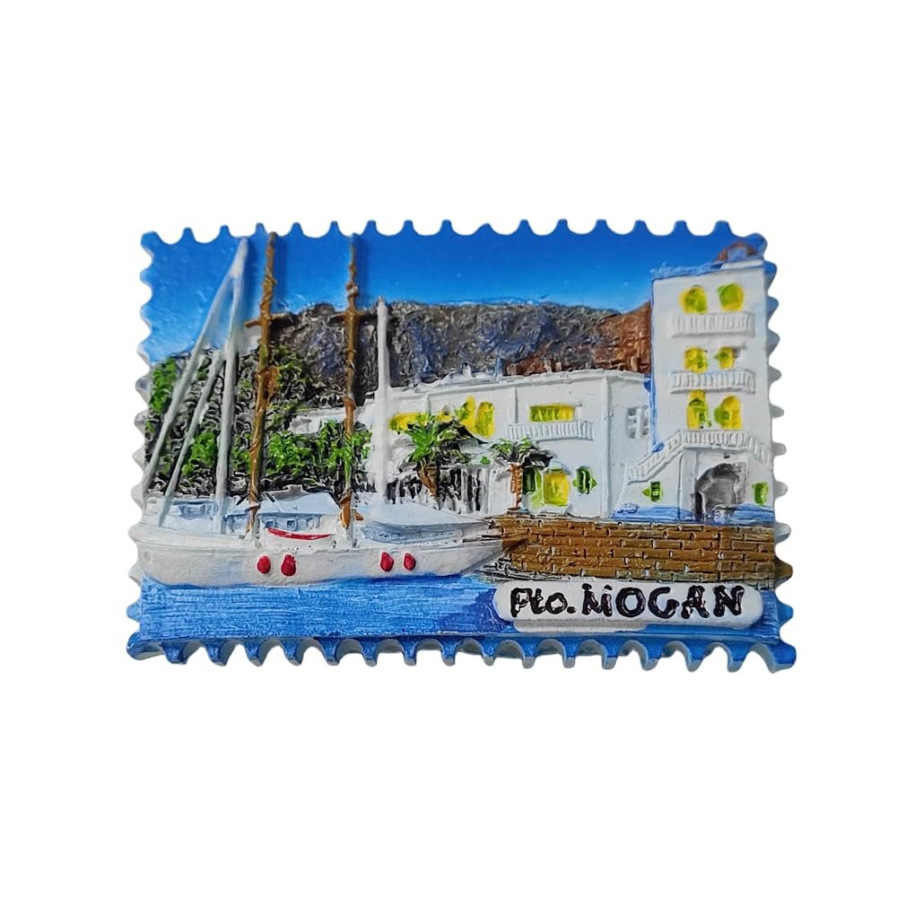 3D Puerto Mogan Gran Canaria Spain Fridge Magnet Travel Souvenir Refrigerator Decoration Magnetic Sticker Hand Painted Craft