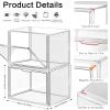 4 Packs Clear Plastic Handbag Storage Organizer for Closet, Large Acrylic Display Box forPurse and Handbag, Stackable Storage Boxes Bag Organizer with Magnetic Door for Purse Clutch Wallet Book view 2