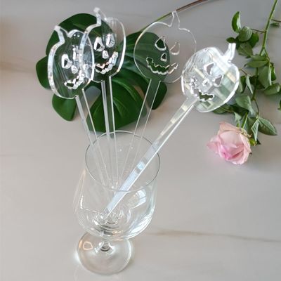 20pcs of Halloween Drink Stirrer,Acrylic Pumpkin Cocktail Stirrer,Halloween Party Decor,Halloween Dcor (Clear)