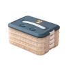 LOEZ 4-Layer Food Storage Container, Stackable Snack Container with Lid, Dumpling Box, Gyoza Container, Cookie Storage Containers, Good Sealing, Time Recoder (Blue) view 1