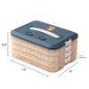LOEZ 4-Layer Food Storage Container, Stackable Snack Container with Lid, Dumpling Box, Gyoza Container, Cookie Storage Containers, Good Sealing, Time Recoder (Blue) view 2