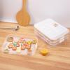 LOEZ 4-Layer Food Storage Container, Stackable Snack Container with Lid, Dumpling Box, Gyoza Container, Cookie Storage Containers, Good Sealing, Time Recoder (Blue) view 3