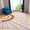 Cartoon Sun Rainbow Art Kids Area Rugs, Bohemia Abstract Geometry Pink Carpet, Non Slip Backing Low Pile Washable Mat for Living Room Bedroom Entryway Bedside Kindergarten 5x7ft view 3