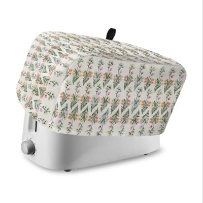 2 Slice Toaster Cover, Bread Machine Cover Vintage Flower Colorful Floral and Green Leaves Kitchen Appliance Dust Cover with Top Handle Fingerprint Protection Lightweight Kitchen Toaster Cover