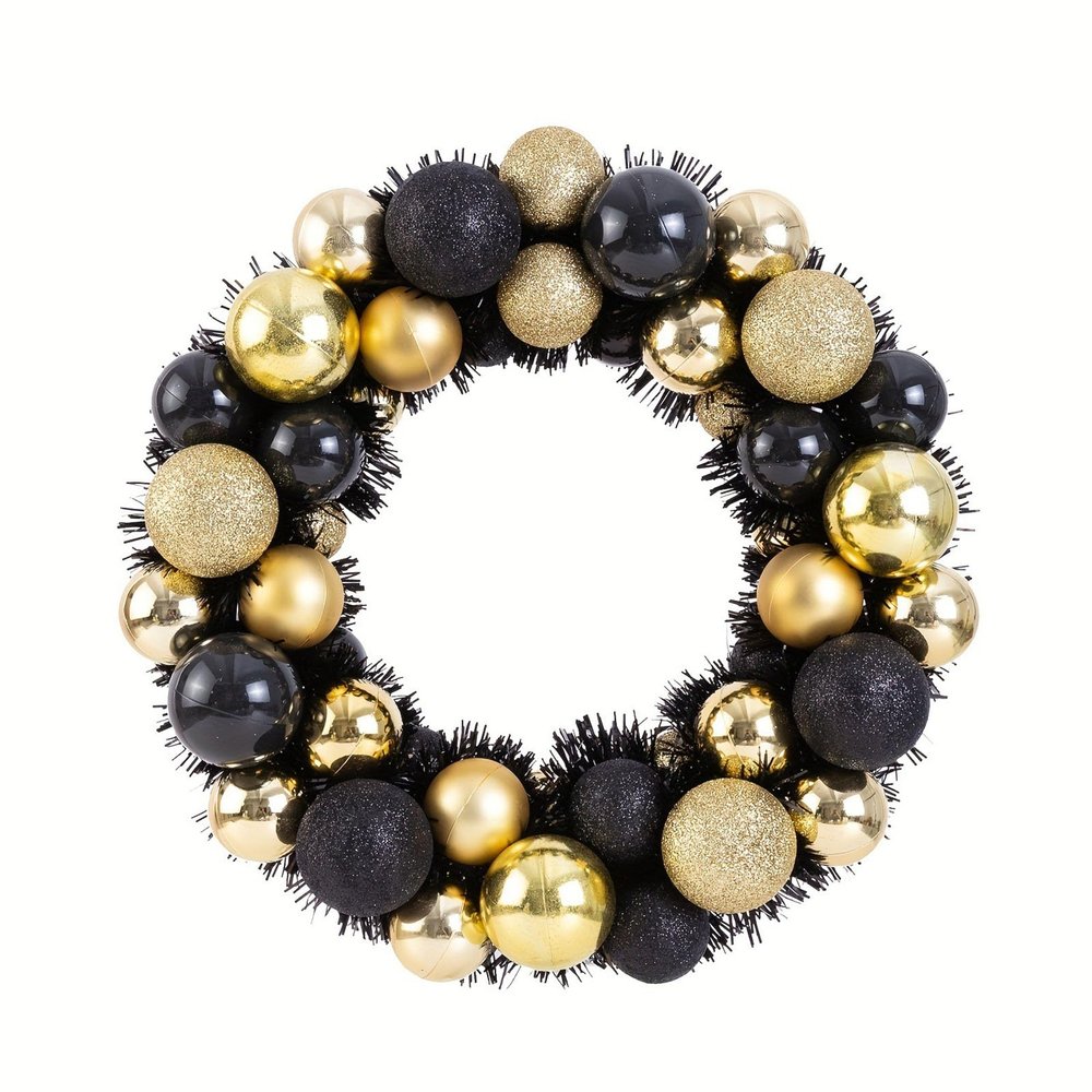 2023 Black Ring Christmas Wreath, Home Christmas Decoration Ornaments Holiday Supplies Wreath Decoration Window Props Christmas Decorations