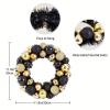 2023 Black Ring Christmas Wreath, Home Christmas Decoration Ornaments Holiday Supplies Wreath Decoration Window Props Christmas Decorations view 2