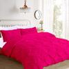 Full Size Pinch Pleated Duvet Cover Set Hot Pink 600 TC Zipper Closure Egyptian Cotton 1 Piece Duvet Cover Pintuck Beddding Sets view 1