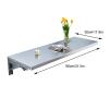 Wall Mounted Folding Table, Wall Desk Fold Down, Floating Desk for Study,Stainless Steel Wall Shelf, suitable for bedroom, kitchen, living room, balcony, bathroom (80 * 30cm/31.5 * 11.8in) view 2