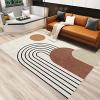 Mid-Century Boho Geometric Art Living Room Area Rug, Bohemia Sun Large Rug, Soft Non Slip Backing Low Pile Washable Home Decor Mat for Bedroom Entryway Office Floor Porch 5x7ft view 4