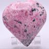 2.5" 170g Rich Pink Rhodochrosite w/Pyrite Inclusions Heart Polished Natural Gemstone Crystal Mineral Collectible Specimen - Peru + Stand view 3