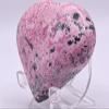 2.5" 170g Rich Pink Rhodochrosite w/Pyrite Inclusions Heart Polished Natural Gemstone Crystal Mineral Collectible Specimen - Peru + Stand view 4