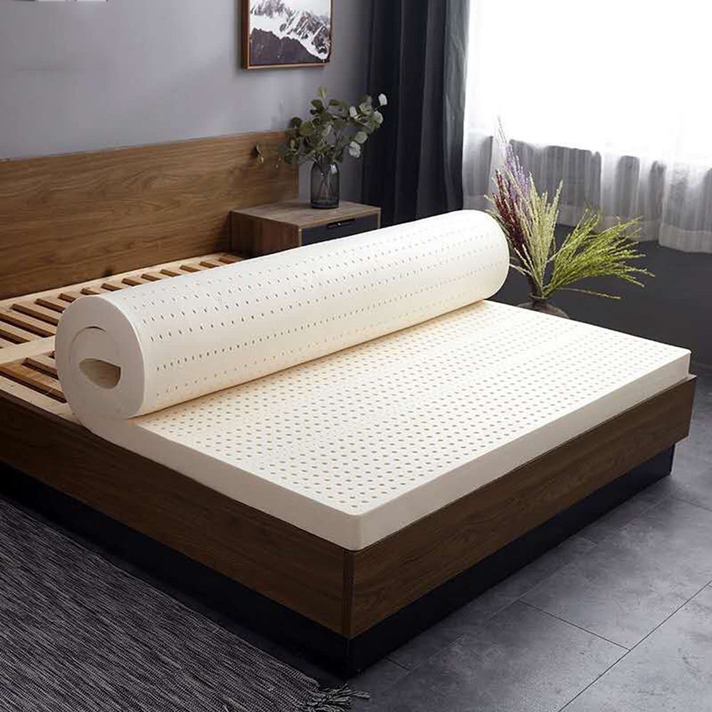 KLUFO Natural Latex Mattress,Soft and Breathable,Comfort Support Back Pain Relief Twin Size, Play Mat, Foldable Bed, Guest beds, Camp Portable Bed,10cm,120x200cm(47x79in)