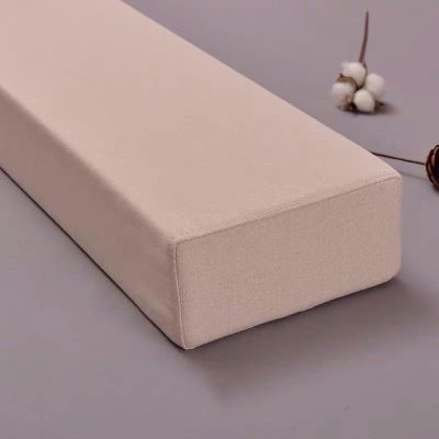 Bed Gap Filler Pillow Double Single King Size Thick Bed Wall Gap Filler, Custom Size Mattress Extender Block Cotton Linen Headboard Cushion Bed Wedge, Washable Bed Gap Filler Side(170x5x5cm,Beige)