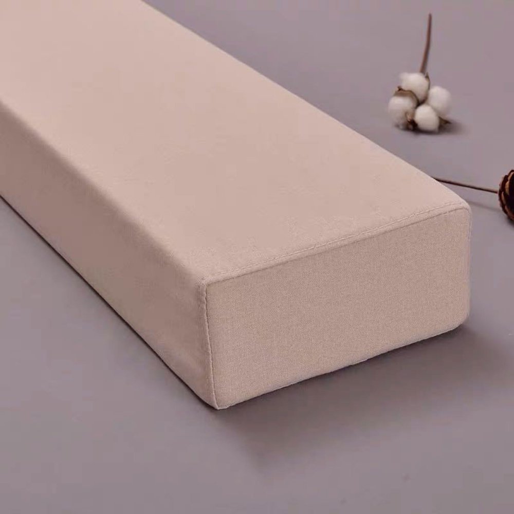 Bed Gap Filler Pillow Double Single King Size Thick Bed Wall Gap Filler, Custom Size Mattress Extender Block Cotton Linen Headboard Cushion Bed Wedge, Washable Bed Gap Filler Side(170x5x5cm,Beige)