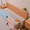 Bed Gap Filler Pillow Double Single King Size Thick Bed Wall Gap Filler, Custom Size Mattress Extender Block Cotton Linen Headboard Cushion Bed Wedge, Washable Bed Gap Filler Side(170x5x5cm,Beige) view 2