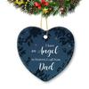 Angel Dad Memorial Christmas Ornaments Heart-Shape Ceramic Ornament Xmas Tree Holiday Home Decorations Gifts in Memory of Lossed Family Friends view 1