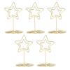 20Pcs Mini Place Card Holders, Gold Double Stars Design Place Card Holders for Weddings Table Card Holders with Spiral Base Metal Photo Clip Stand for Centerpiece Anniversary Party view 1