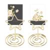 20Pcs Mini Place Card Holders, Gold Double Stars Design Place Card Holders for Weddings Table Card Holders with Spiral Base Metal Photo Clip Stand for Centerpiece Anniversary Party view 4