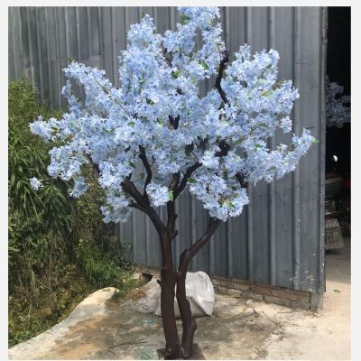 ESRADA Artificial Light Blue Extended Lilac Tree, Jacaranda Tree, False Cross, Cherry Blossom Restaurant, Hotel Lobby Mall Display Home Decoration R1-1.5mx1.2m