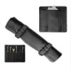 Angus Stoke Buffalo Leather Knife Roll Bag for Chef`s - Knife Roll Case with zipper  knives storage Alfons (Black) view 1