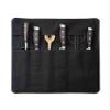 Angus Stoke Buffalo Leather Knife Roll Bag for Chef`s - Knife Roll Case with zipper  knives storage Alfons (Black) view 2