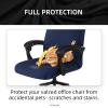 Elastic Computer Chair Cover with Durable Zipper - Protective Removable Washable Universal Office Desk Chair Seat Slip Cover for Dogs, Cats, Pets - Stretchy Soft Anti-dust Desk Chair Seat Protector view 4