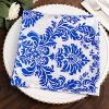 100 pcs 20-Inch Royal Blue and White Damask Flocking Taffeta Linen Napkins - Wedding Party Events Restaurant Tableware Home view 4