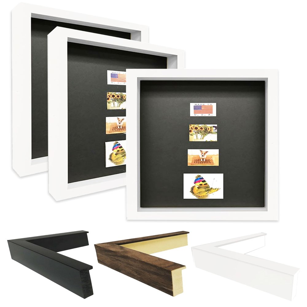 Picture Frame Set of 2. 2-3/16" Polystyrene Shadow Box White 11x17 Wholesaleartsframes-com 2880 Series Made in USA
